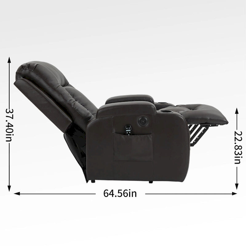 Sillón reclinable eléctrico elevador de posición infinita para personas mayores, con masaje vibratorio de 8 puntos y calefacción lumbar, puerto de carga USB