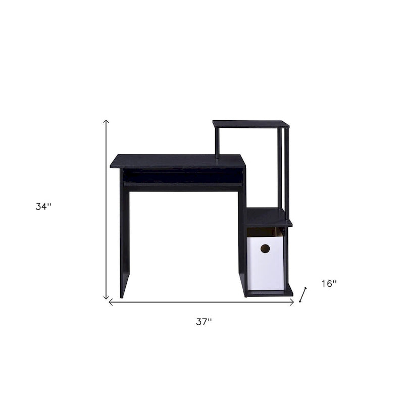 Escritorio negro para computadora de 37