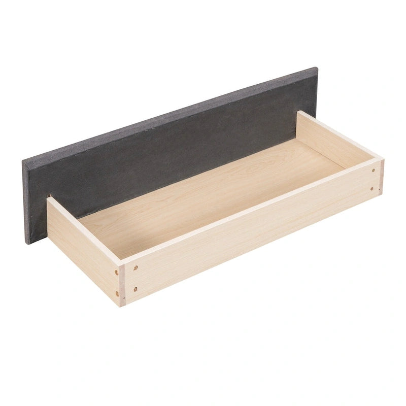 Cama de día tapizada en lino gris con 2 cajones de almacenamiento, estructura de sofá cama individual, no necesita somier