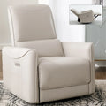 Sillón reclinable eléctrico ergonómico marrón con giro de 270°, puertos de carga USB y tipo C, y soporte lumbar