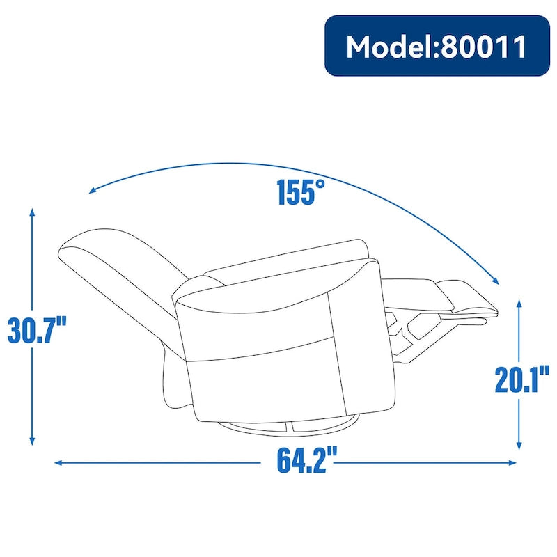 Sillón reclinable eléctrico ergonómico marrón con giro de 270°, puertos de carga USB y tipo C, y soporte lumbar