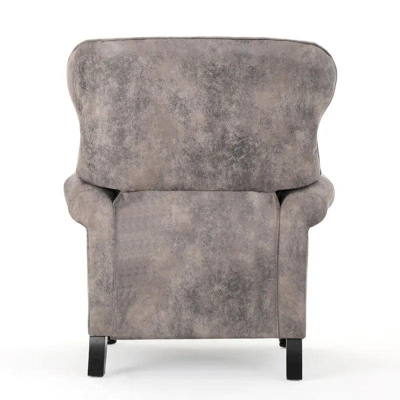 Sillón reclinable tipo club de microfibra capitoné