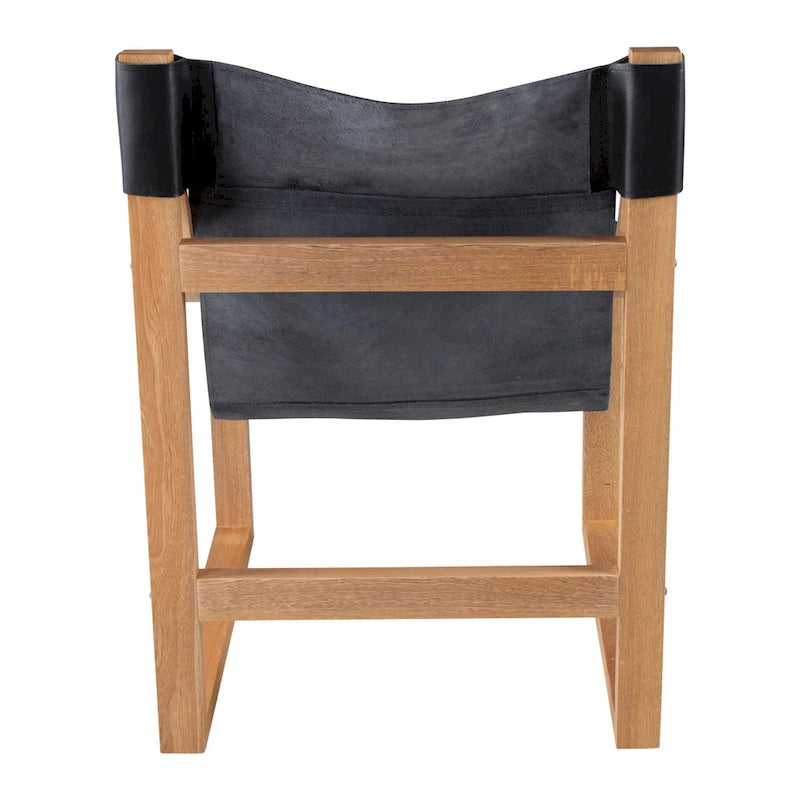 Sillón decorativo de cuero de grano superior y madera maciza