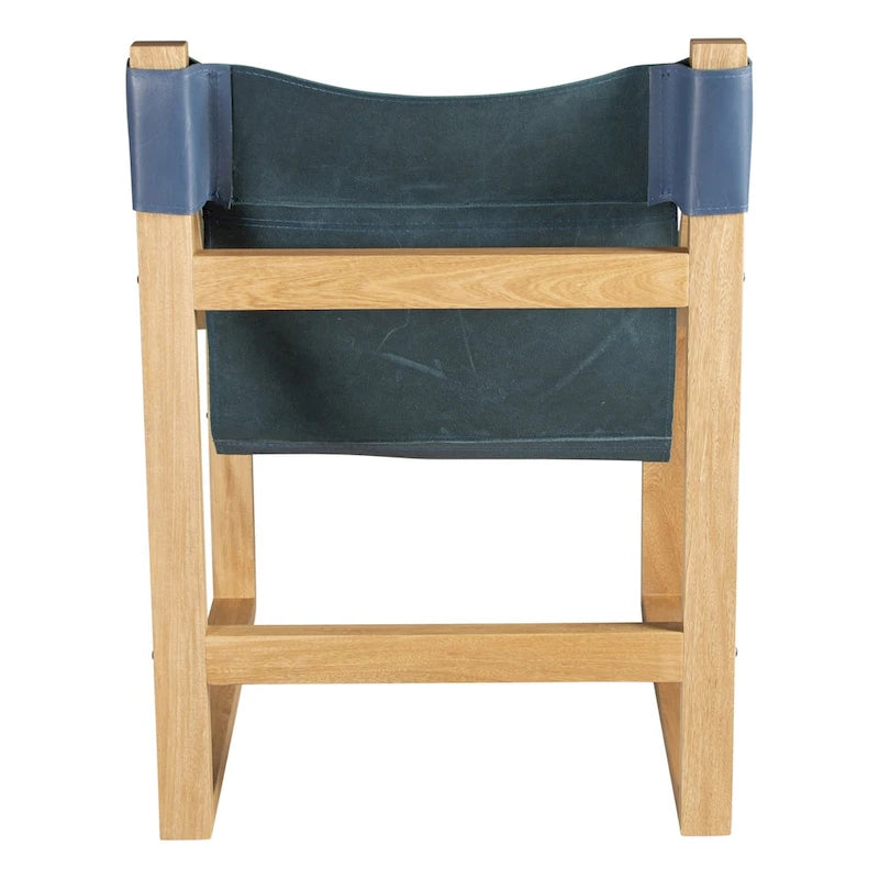 Sillón decorativo de cuero de grano superior y madera maciza