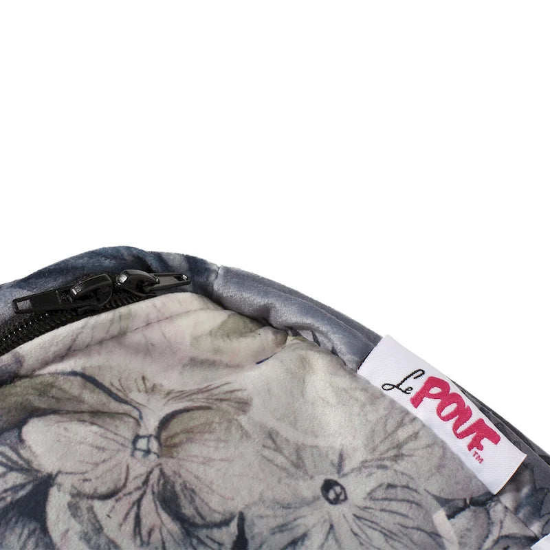 Puf cúbico tradicional mediano de tela con estampado floral