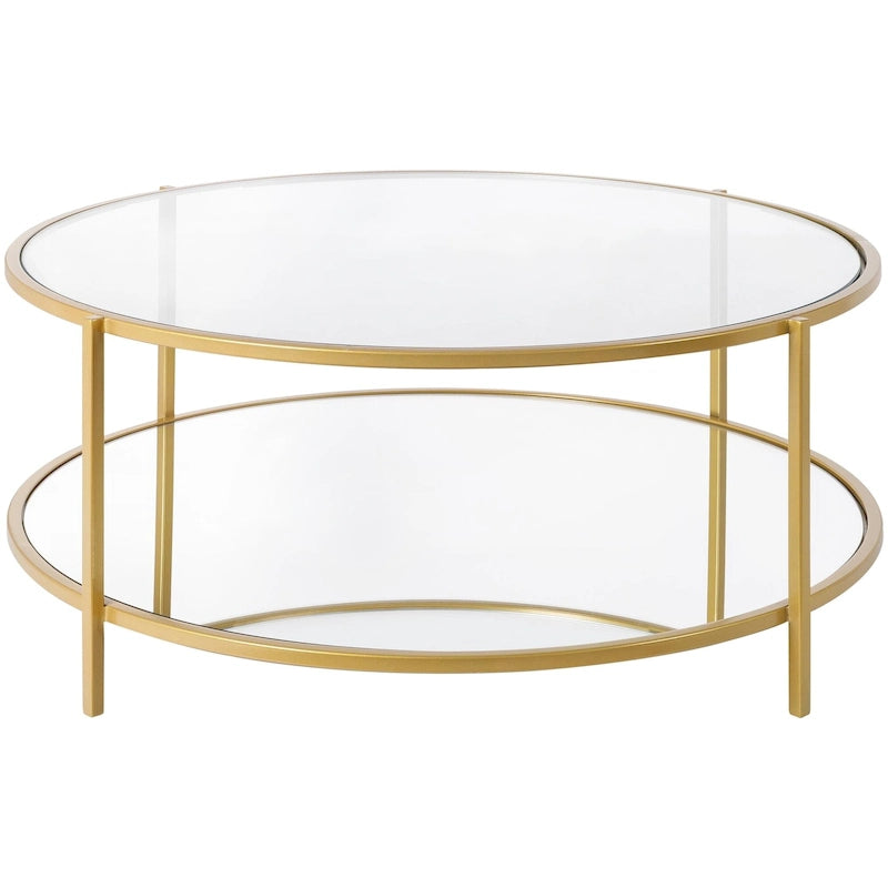 Mesa de centro redonda de vidrio - 14H x 36W x 36D