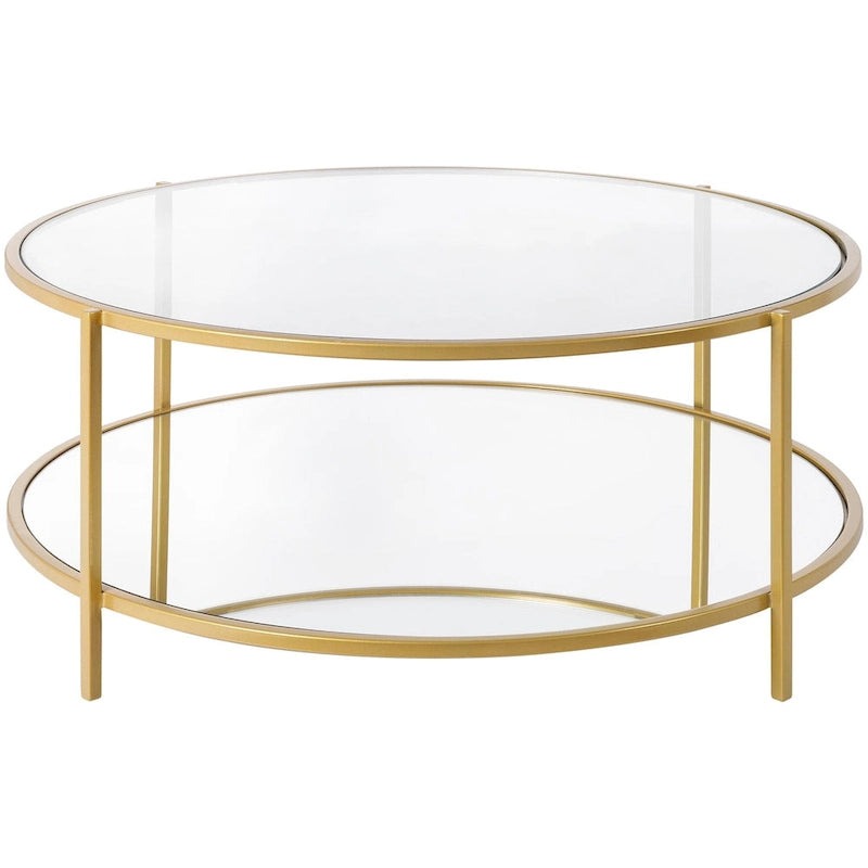 Mesa de centro redonda de vidrio - 14H x 36W x 36D