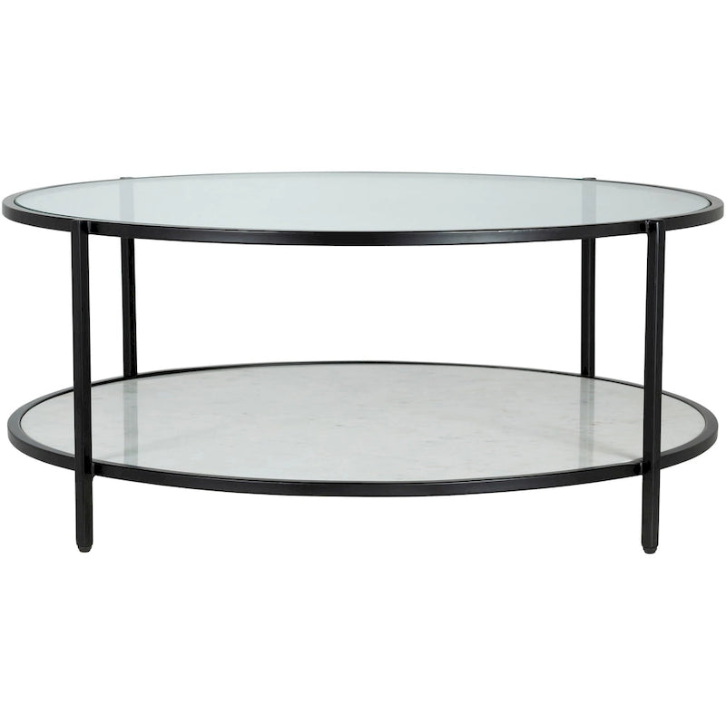 Mesa de centro redonda de vidrio - 14H x 36W x 36D