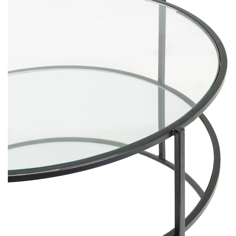 Mesa de centro redonda de vidrio - 14H x 36W x 36D