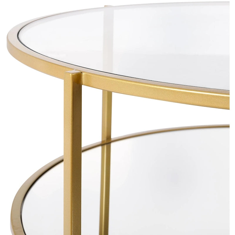 Mesa de centro redonda de vidrio - 14H x 36W x 36D