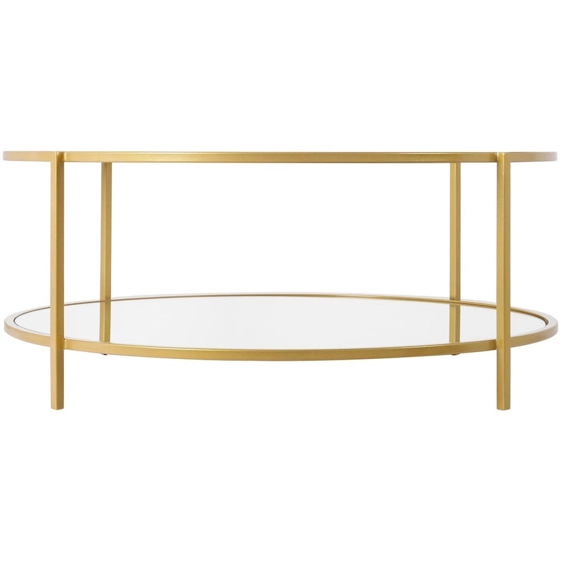 Mesa de centro redonda de vidrio - 14H x 36W x 36D