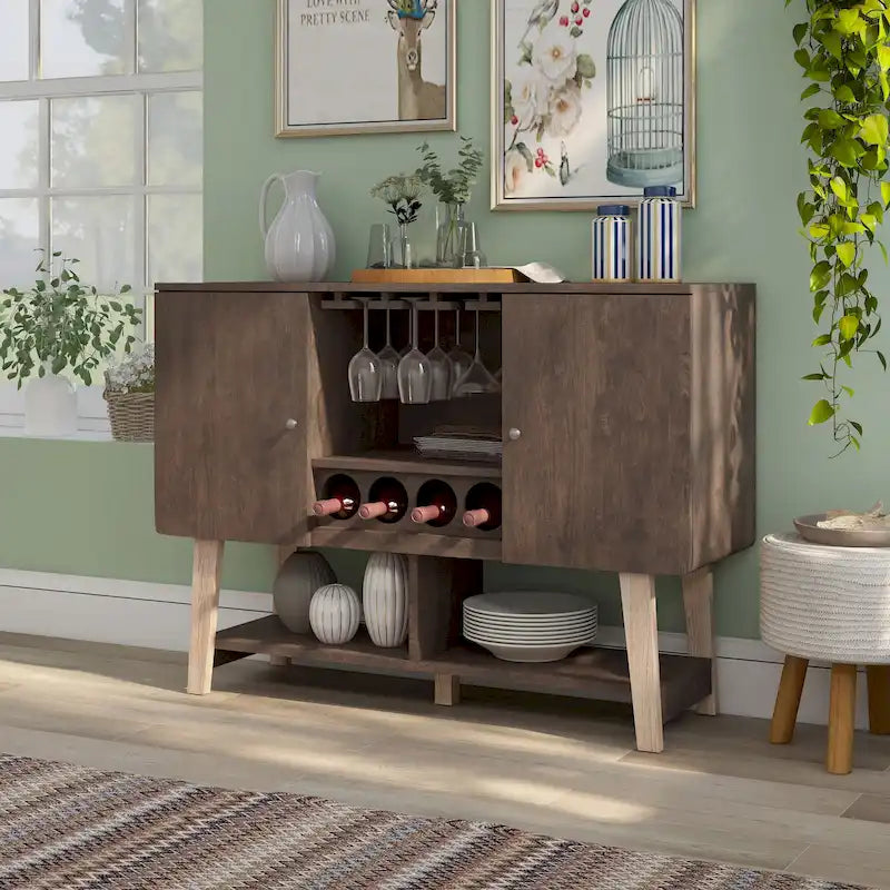 Credenza moderna per buffet a 4 bottiglie