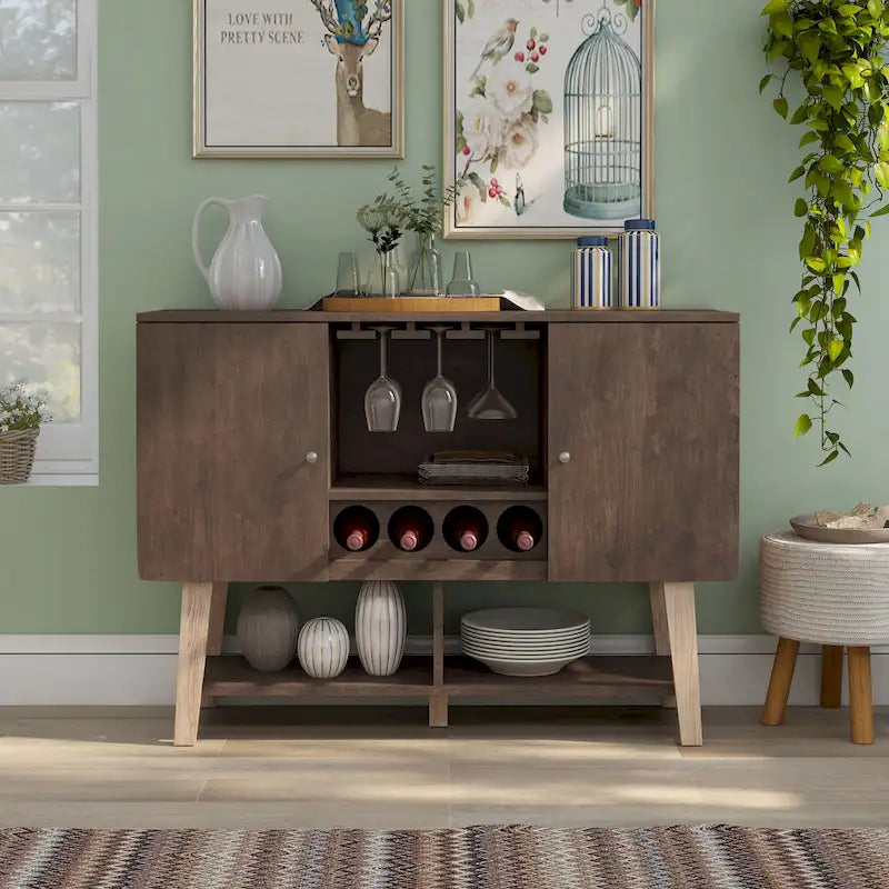 Credenza moderna per buffet a 4 bottiglie