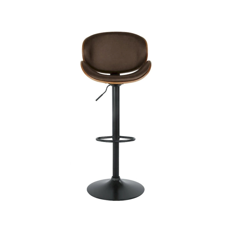 Taburete de bar moderno ajustable marrón y negro