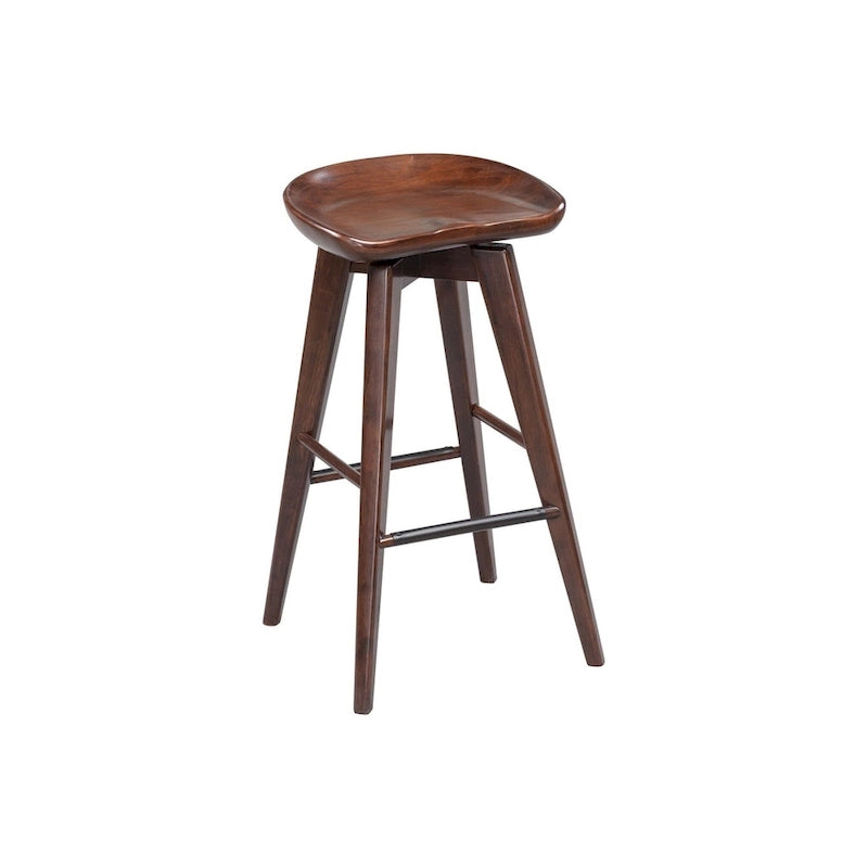 Taburete de bar de interior giratorio, de madera y sin respaldo