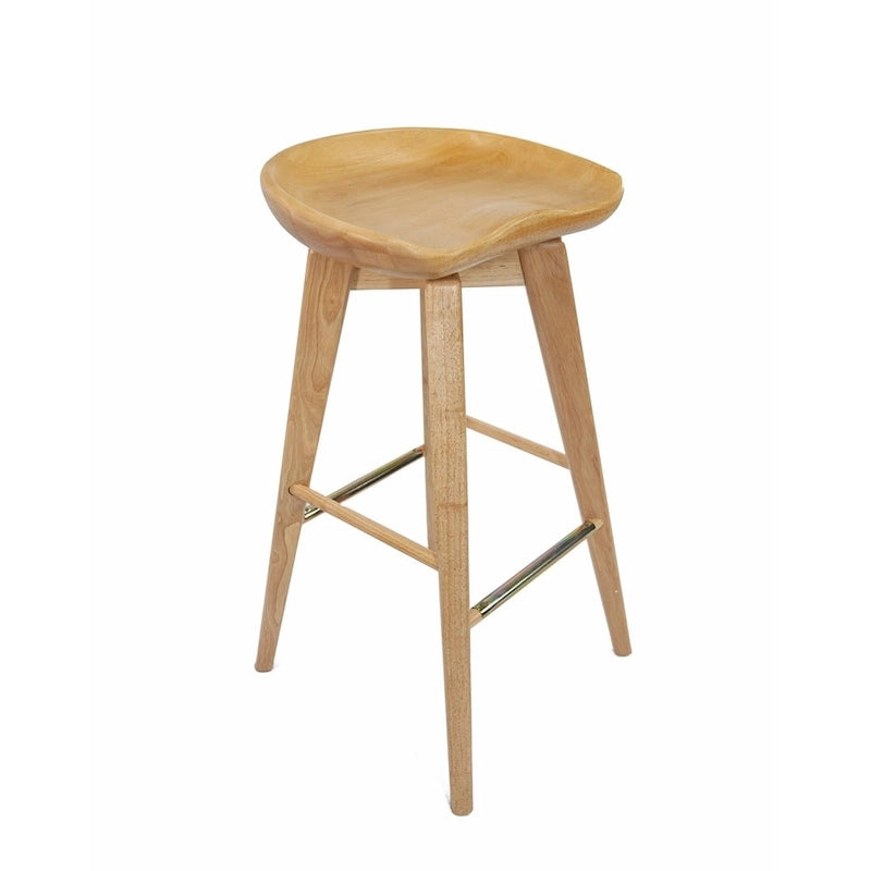 Taburete de bar de interior giratorio, de madera y sin respaldo