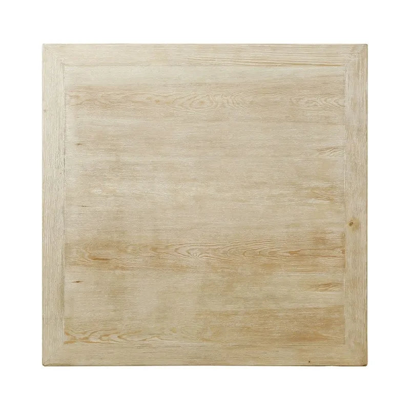 Mesa de centro cuadrada de madera encalada blanca envejecida, enmarcada, para interiores, de 39.4L