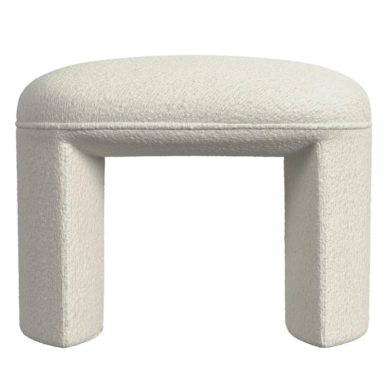 Otomana blanca de estilo minimalista