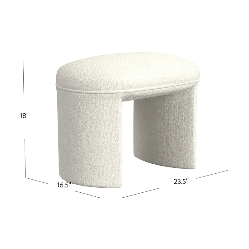 Otomana blanca de estilo minimalista