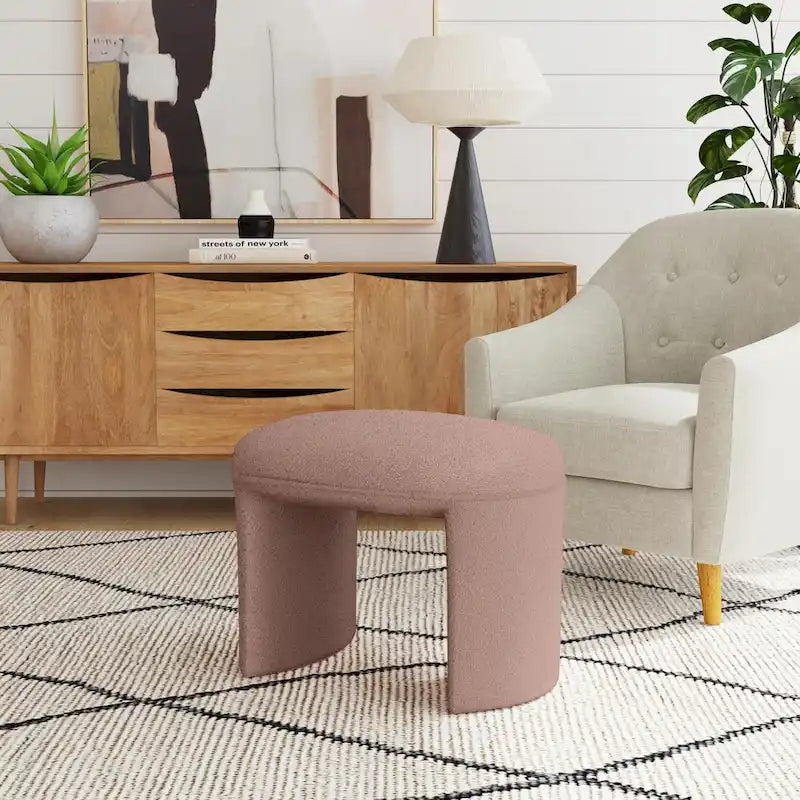 Otomana blanca de estilo minimalista