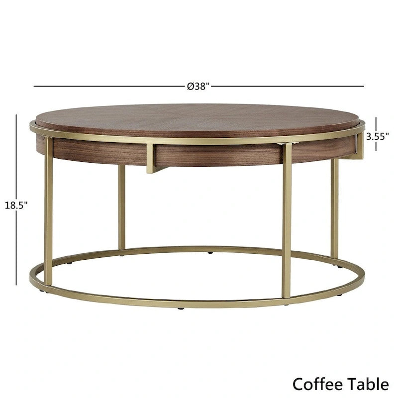 Mesa redonda con base de metal