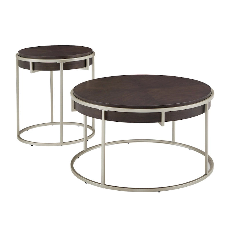 Mesa redonda con base de metal