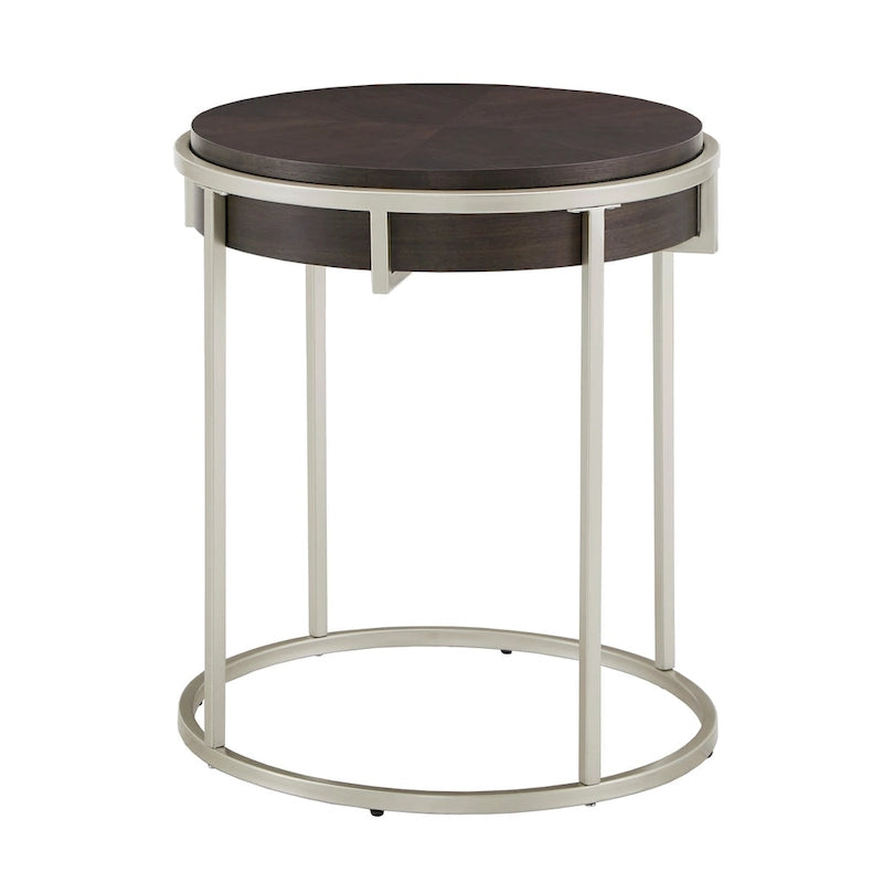 Mesa redonda con base de metal