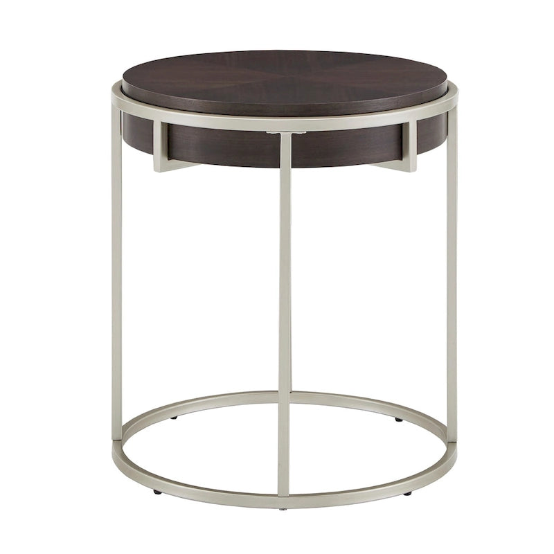 Mesa redonda con base de metal
