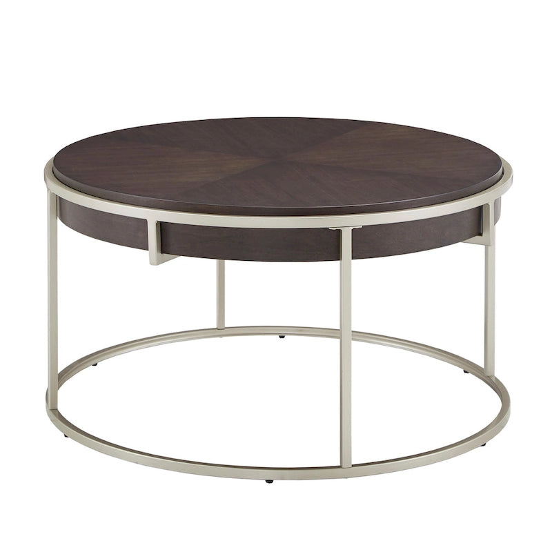 Mesa redonda con base de metal