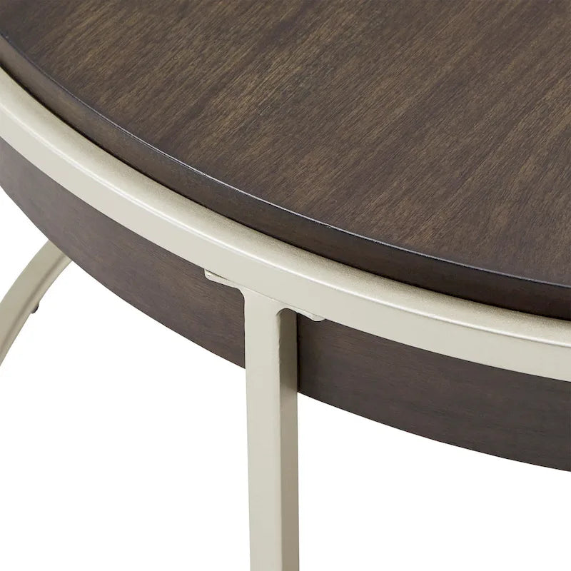 Mesa redonda con base de metal