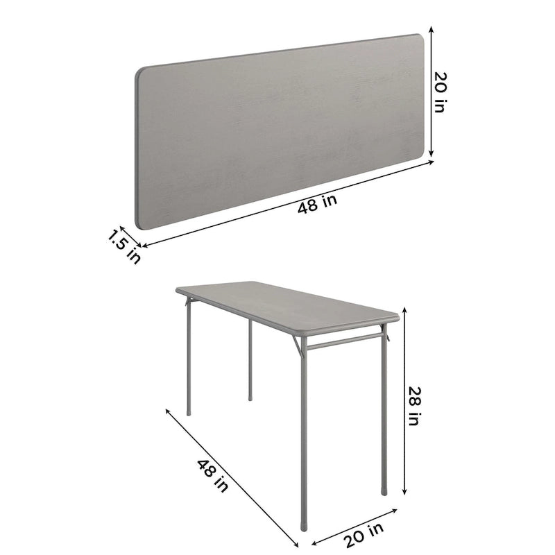 Tavolo pieghevole con piano in vinile da 20 x 48