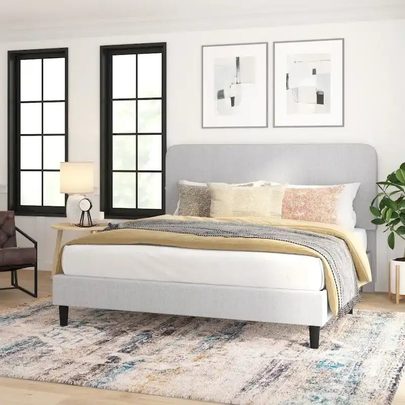 Letto a piattaforma con testiera - non necessita di base
