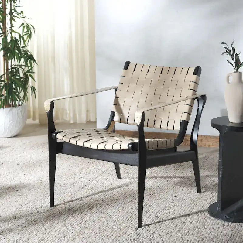 Silla safari de cuero - 24.5 W x 30 L x 30 H - 25W x 30D x 30H