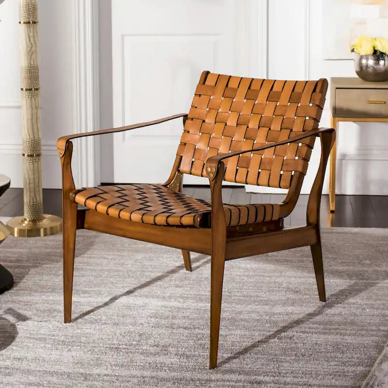 Silla safari de cuero - 24.5 W x 30 L x 30 H - 25W x 30D x 30H