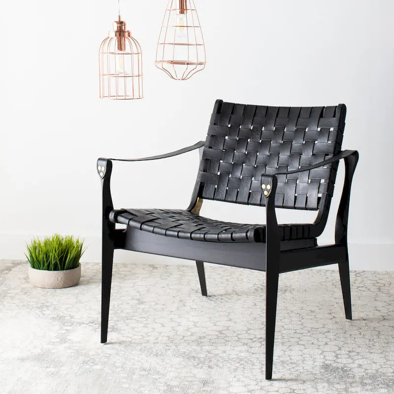 Silla safari de cuero - 24.5 W x 30 L x 30 H - 25W x 30D x 30H
