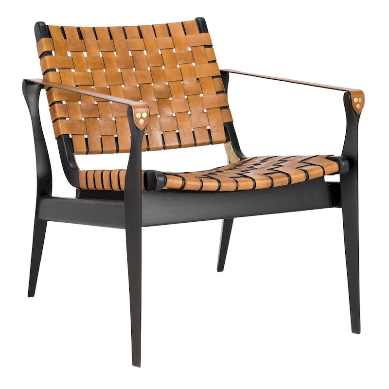 Silla safari de cuero - 24.5 W x 30 L x 30 H - 25W x 30D x 30H