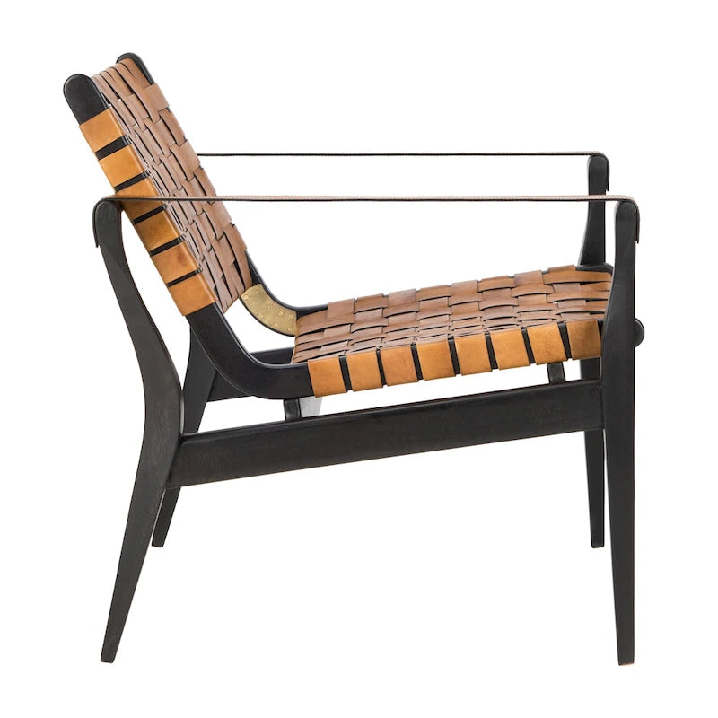 Silla safari de cuero - 24.5 W x 30 L x 30 H - 25W x 30D x 30H