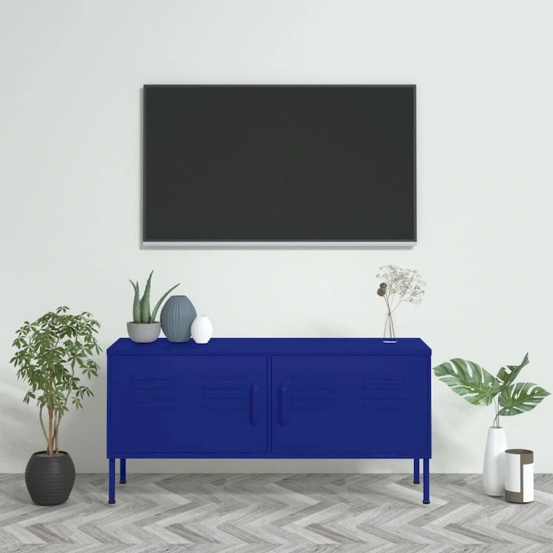 Mobile TV, unità TV, credenza, console TV per casa, mobile multimediale, armadietto in acciaio - 41.3 x 13.8 x 19.7