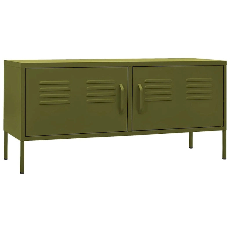 Mobile TV, unità TV, credenza, console TV per casa, mobile multimediale, armadietto in acciaio - 41.3 x 13.8 x 19.7