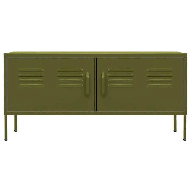 Mobile TV, unità TV, credenza, console TV per casa, mobile multimediale, armadietto in acciaio - 41.3 x 13.8 x 19.7