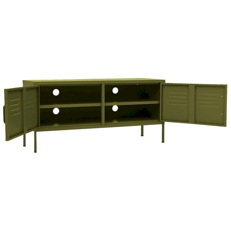 Mobile TV, unità TV, credenza, console TV per casa, mobile multimediale, armadietto in acciaio - 41.3 x 13.8 x 19.7