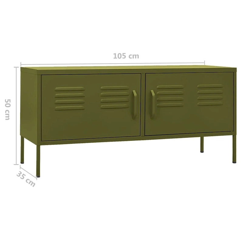 Mobile TV, unità TV, credenza, console TV per casa, mobile multimediale, armadietto in acciaio - 41.3 x 13.8 x 19.7