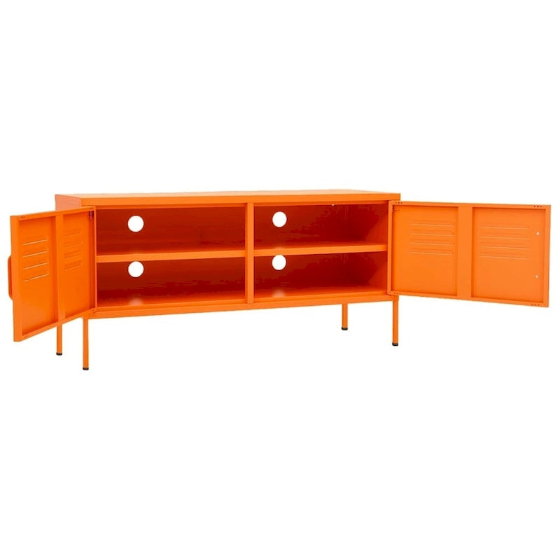 Mobile TV, unità TV, credenza, console TV per casa, mobile multimediale, armadietto in acciaio - 41.3 x 13.8 x 19.7