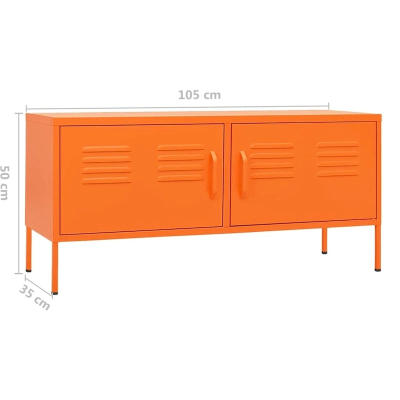 Mobile TV, unità TV, credenza, console TV per casa, mobile multimediale, armadietto in acciaio - 41.3 x 13.8 x 19.7