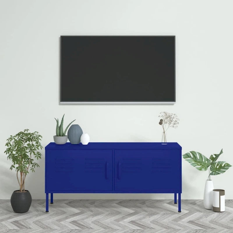 Mobile TV, unità TV, credenza, console TV per casa, mobile multimediale, armadietto in acciaio - 41.3 x 13.8 x 19.7