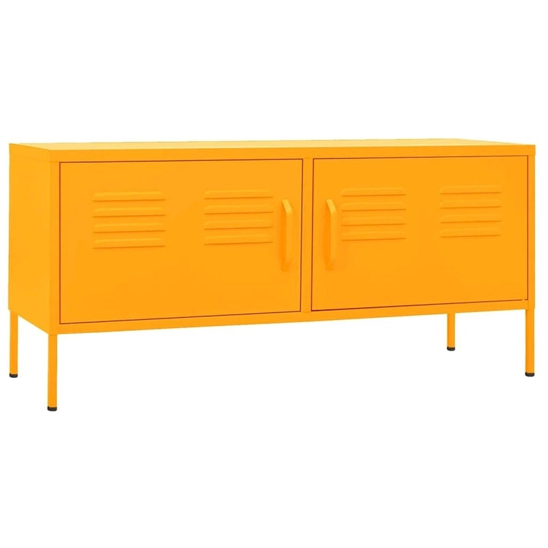 Mobile TV, unità TV, credenza, console TV per casa, mobile multimediale, armadietto in acciaio - 41.3 x 13.8 x 19.7