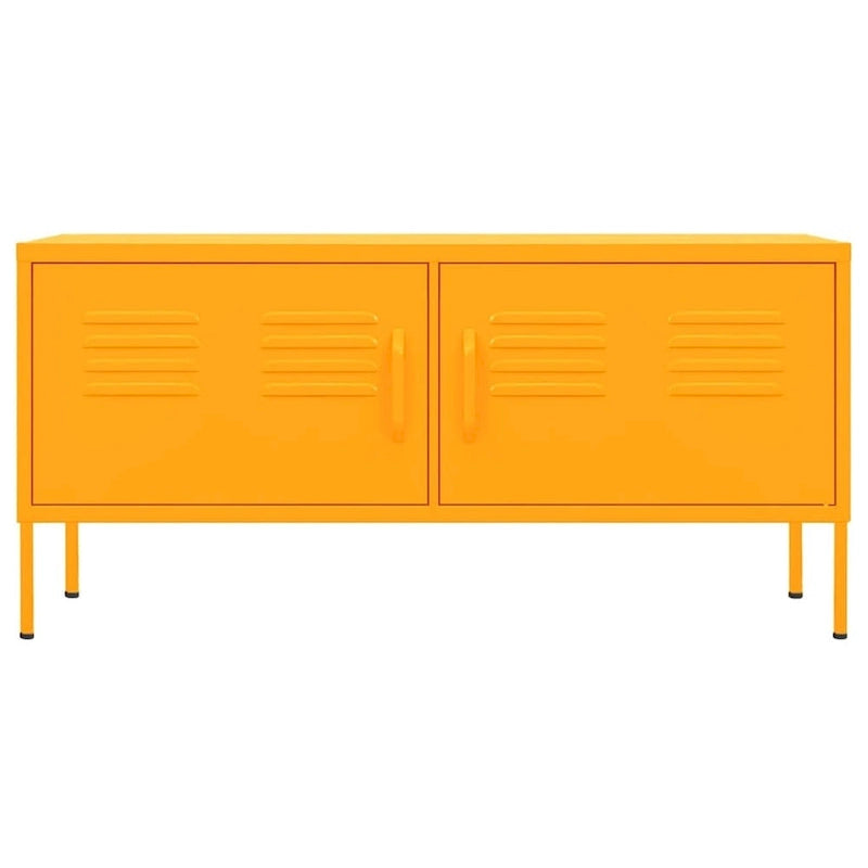 Mobile TV, unità TV, credenza, console TV per casa, mobile multimediale, armadietto in acciaio - 41.3 x 13.8 x 19.7