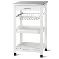 Carrito de cocina con ruedas, cesta de almacenamiento y cajones - 18.5 x 14.5 x 33 ( L x W x H )