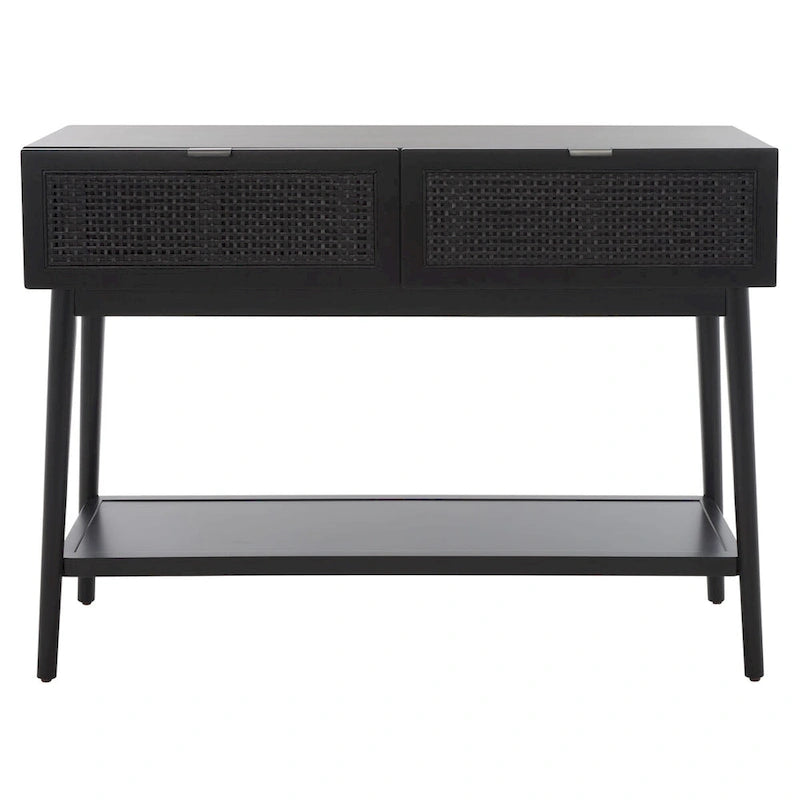 Mesa consola de ratán con 2 cajones - 42 pulgadas de ancho x 14 pulgadas de profundidad x 31 pulgadas de alto - 42Wx14Dx31H
