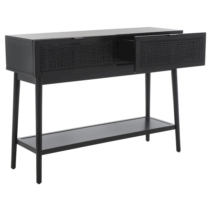 Mesa consola de ratán con 2 cajones - 42 pulgadas de ancho x 14 pulgadas de profundidad x 31 pulgadas de alto - 42Wx14Dx31H